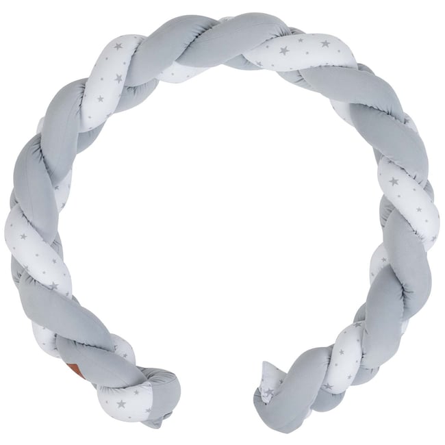 Tresse de lit universelle, tour de lit STELLA gris <span itemprop=