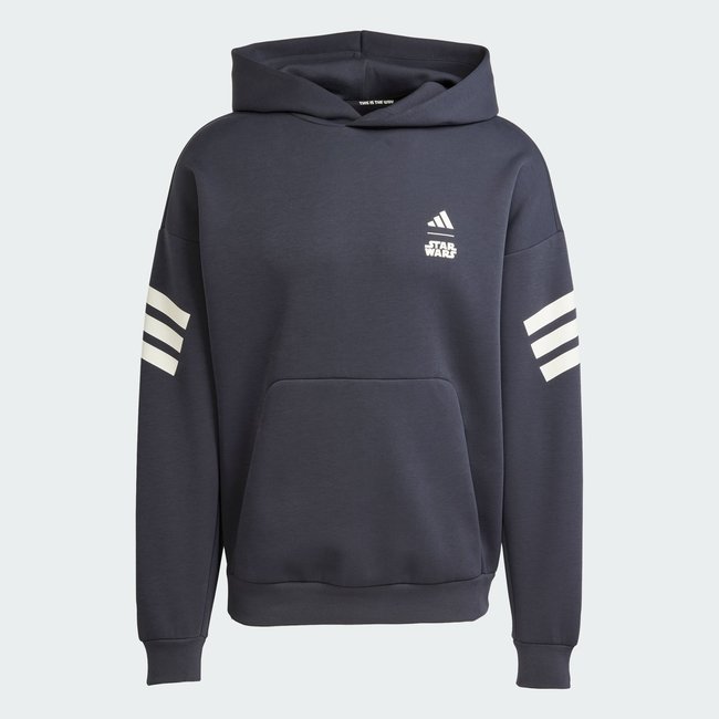SWEAT-SHIRT À CAPUCHE GRAPHISME DANS LE DOS ADIDAS STAR WARS THE MANDALORIAN night grey <span itemprop=