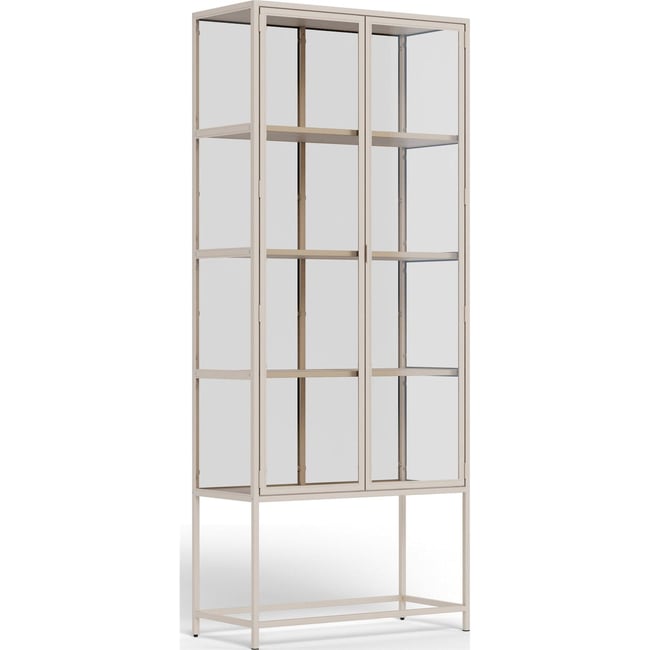 Vitrine deux portes collection SEAFORD Couleur beige <span itemprop=