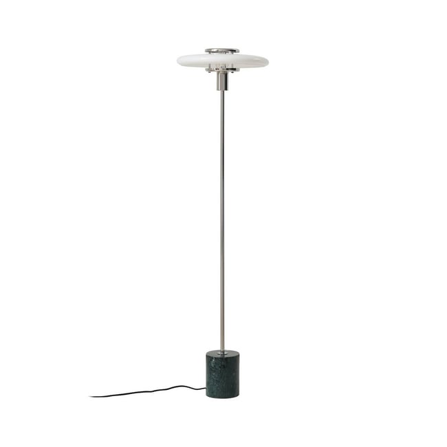 Lampadaire en verre vintage, Branford Couleur blanc, vert <span itemprop=