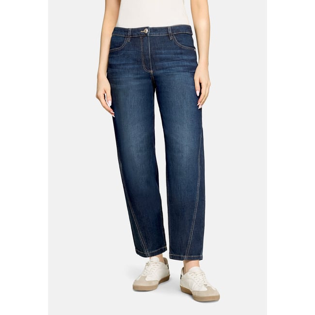 Pantalon casual unicolore dark blue denim <span itemprop=