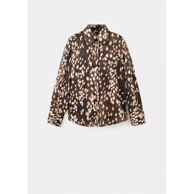 Blouse fluide imprimée marron <span itemprop=