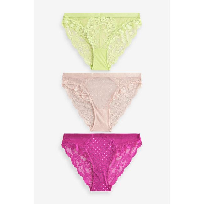 Culottes échancrée en dentelle, lot de 3 - NEXT