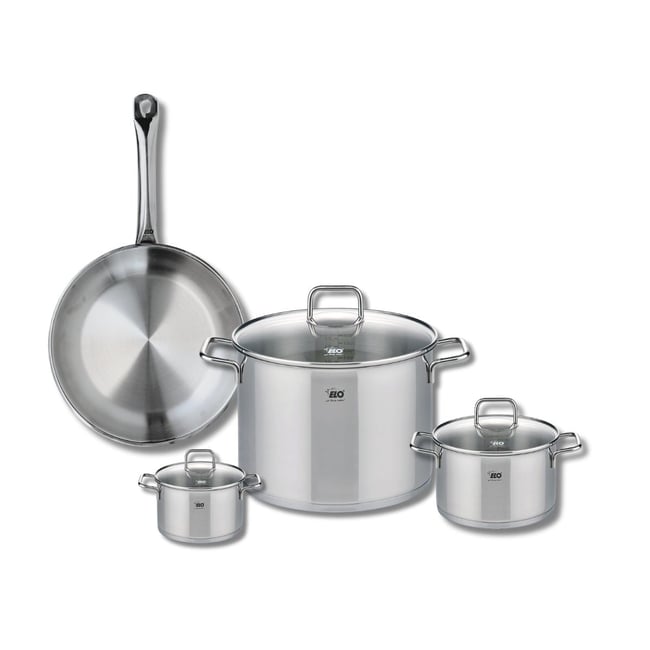 Batterie 1 poêle 28cm + 3 faitouts 12/16/26cm PROFI CITRIN inox <span itemprop=