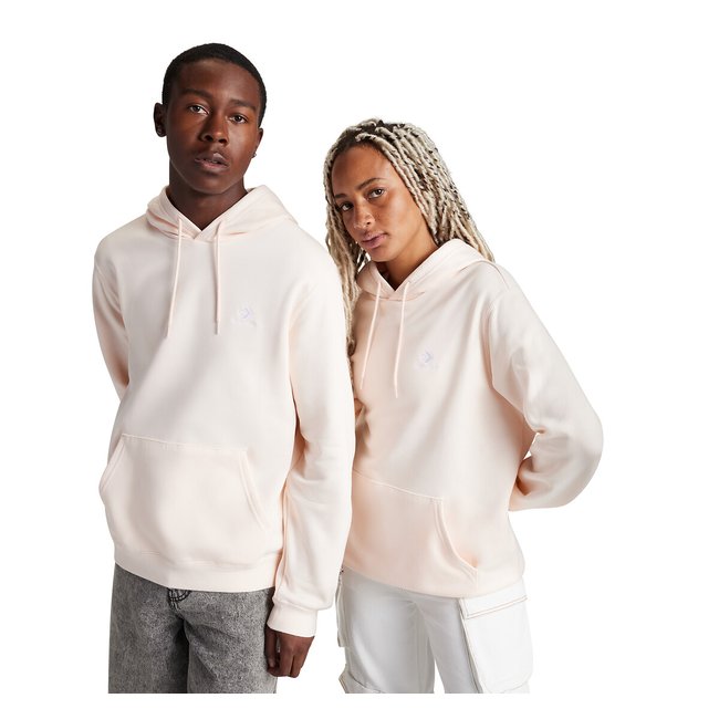 Sweat com capuz unissexo Star chevron rosa-pétala <span itemprop=