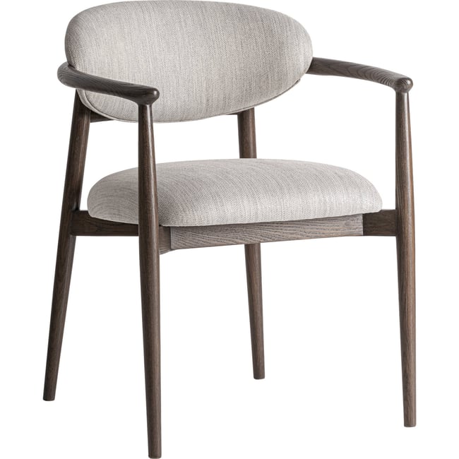 Chaise contemporaine en frêne Couleur brun et blanc cassé <span itemprop=