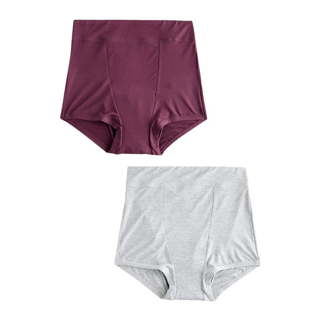 Culotte menstruelle pour flux moyen, lot de 2 gris/violet <span itemprop=