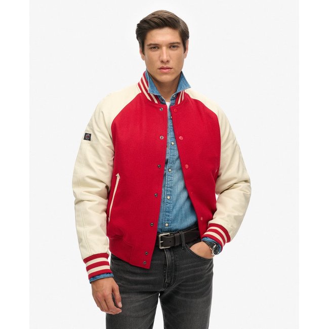 Bomber College Varsity rouge universitaire <span itemprop=