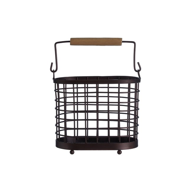 Oval Utensil Holder in Bronze Finish, bronze, SO'HOME