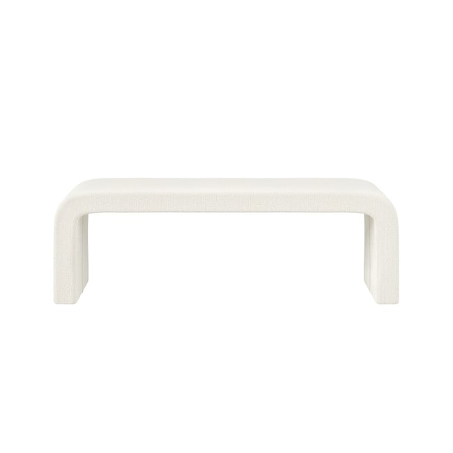 Riven Curved Chenille Boucle Upholstered Bench - ÉDITÉ