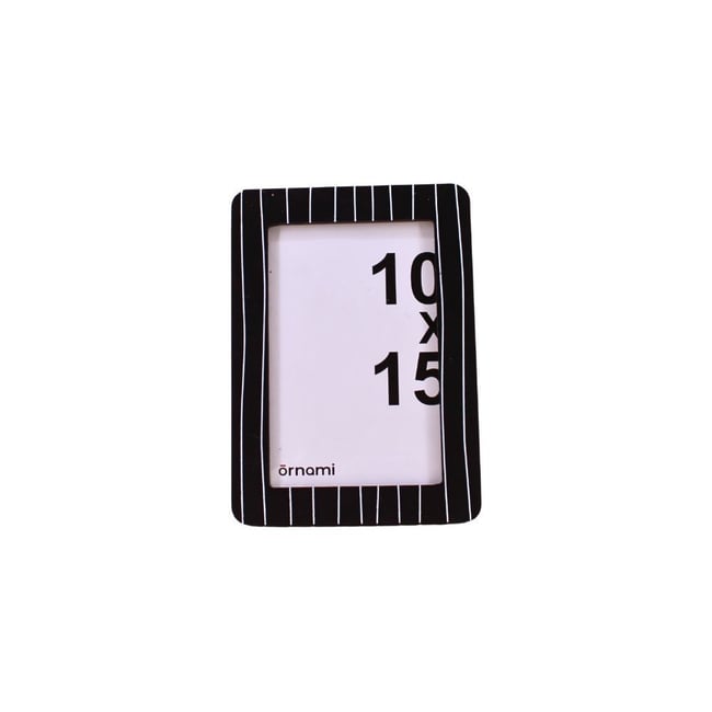 Cadre photo 10x15cm rayé et blanc Couleur noir <span itemprop=