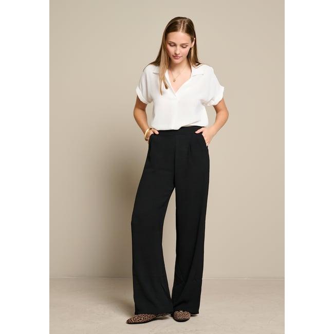 Pantalon ample fluide noir <span itemprop=