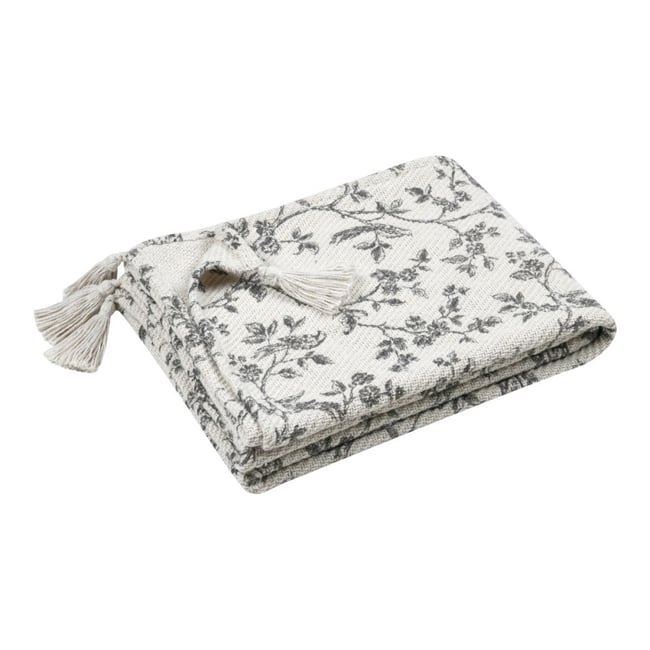 Plaid 125x150  CLARINE à pompons v002235 <span itemprop=