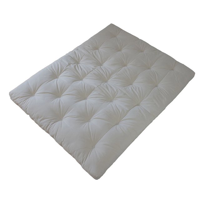 Futon traditionnel mattress - Cover 70% linen 30% cotton, white, EUROPE & NATURE
