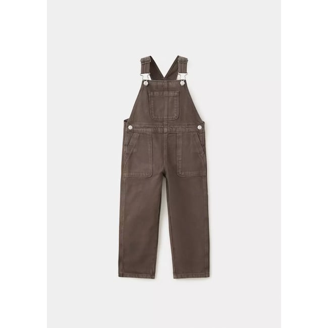 Salopette en jean avec poches marron <span itemprop=