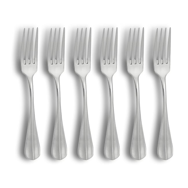 Lot de 6 fourchettes en acier inoxydable, ARES Couleur inox <span itemprop=