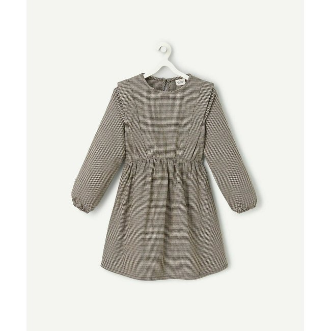 Vestido de mangas compridas bege <span itemprop=