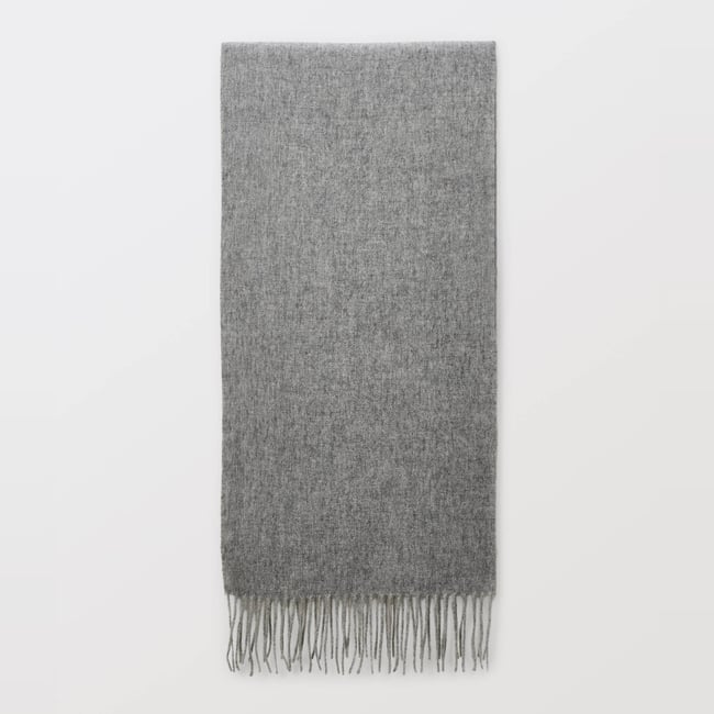 Echarpe en laine gris chine clair <span itemprop=