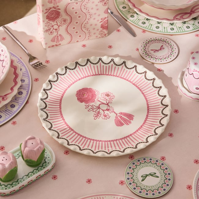 Spitalfields Silk Serving Platter, pink, CATH KIDSTON