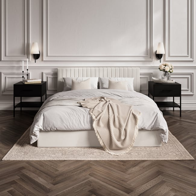 Luciana Fabric Weave Ottoman Storage Bed, milk, ÉDITÉ