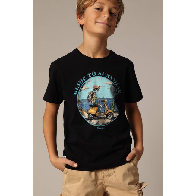 T-shirt garçon col rond avec imprimé squelette à moto sur le devant DWAIN - DEELUXE