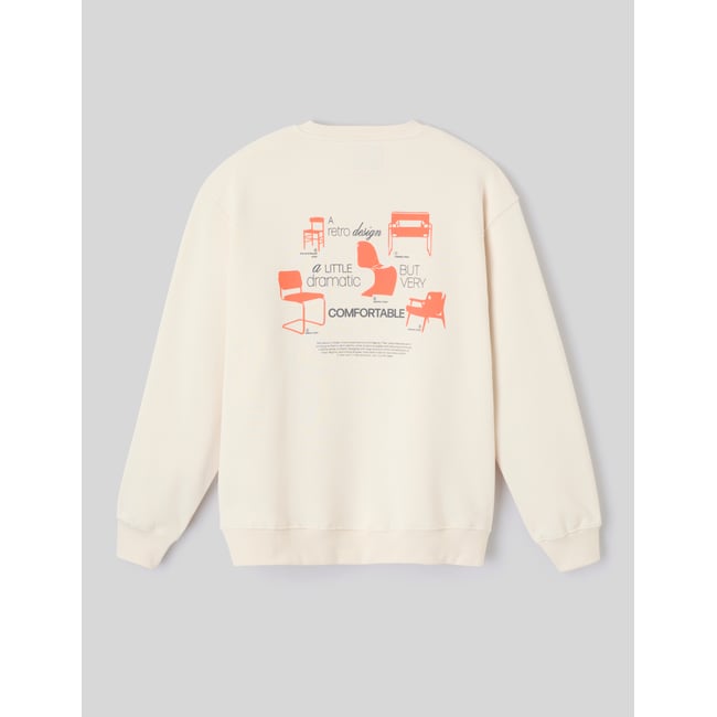 Sweat imprimé devant/dos naturel <span itemprop=