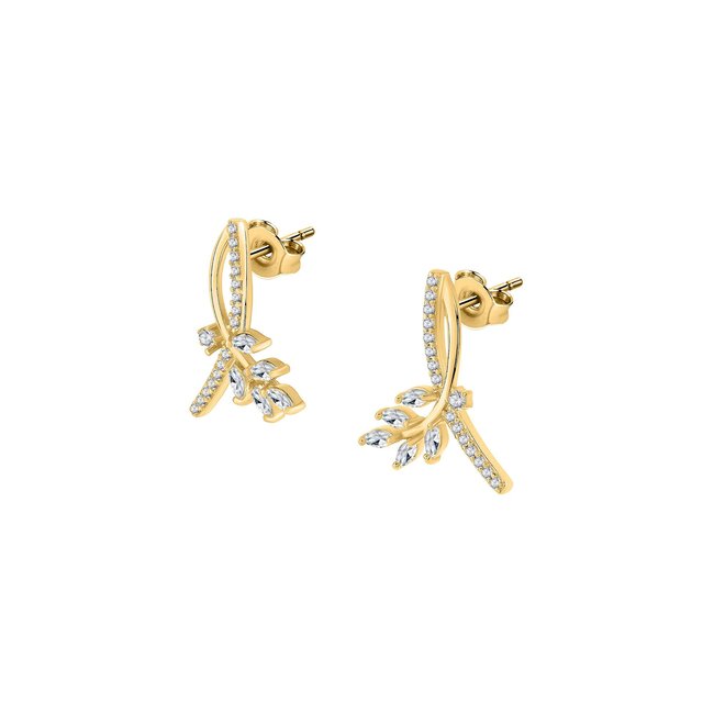 Boucles d'oreilles en argent 925 et oxyde de zirconium or <span itemprop=