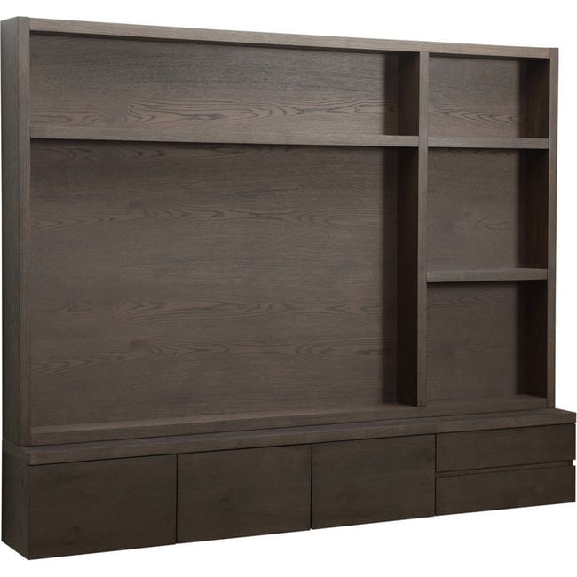Meuble tv en bois 3 portes 2 tiroirs Couleur marron <span itemprop=
