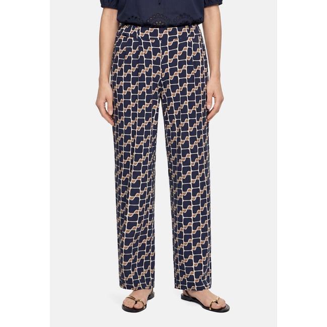 Pantalon à enfiler à poches extérieures dark blue/brown <span itemprop=