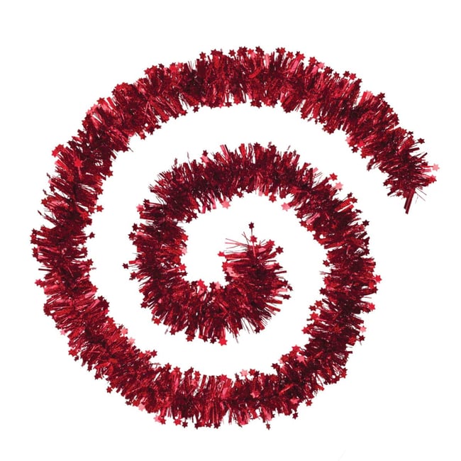 Guirlande étoiles laser 10 cm x 2m 6 plis rouge Couleur rouge <span itemprop=