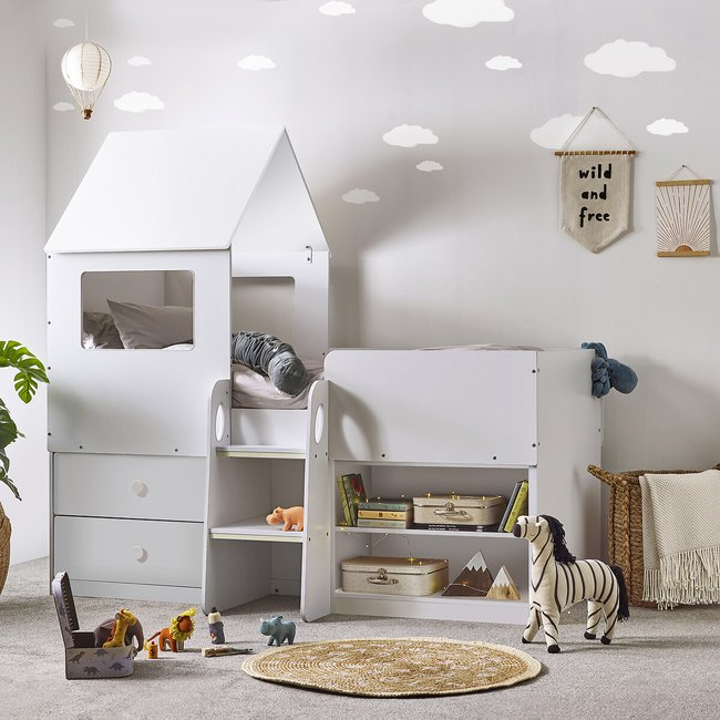 Castle Mid Sleeper Bed, white, SO'HOME
