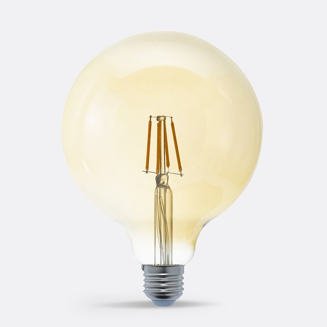 Ampoule globe ambre Ø12 cm, Baulind ambre <span itemprop=