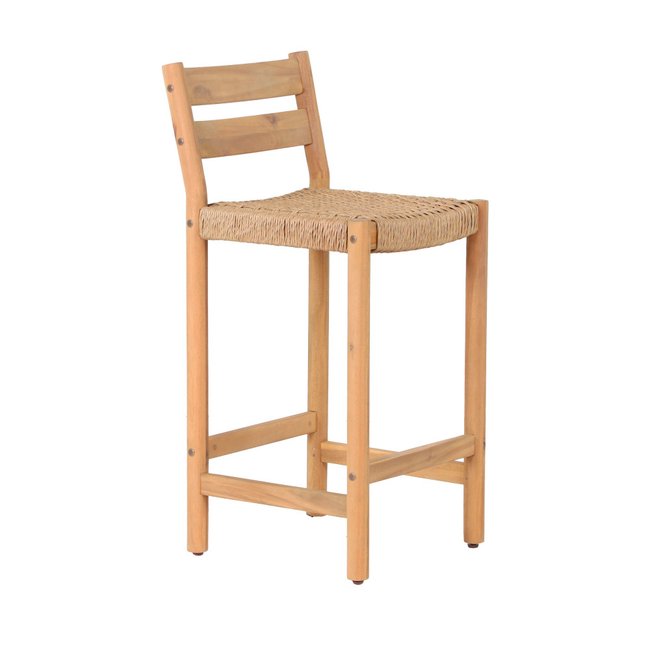 Lot de 2 tabourets de bar intérieur/extérieur en bois H65cm - Ligno Couleur bois clair <span itemprop=
