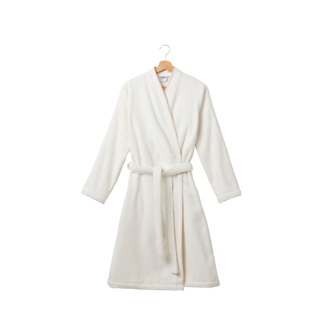 Peignoir col kimono coton OPALYS ivoire <span itemprop=