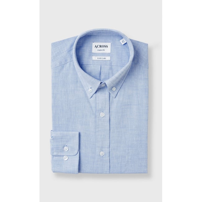 Chemise Confort fit easy care coton aspect lin - ACROSS