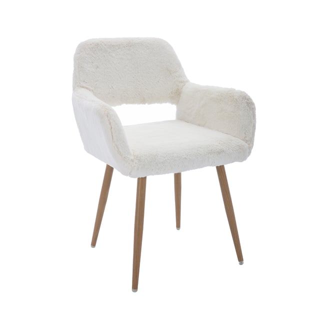 Fauteuil de bureau style scandinave en tissu effet poil de lapin, CROMWELL PELUCHEO - MEUBLES COSY