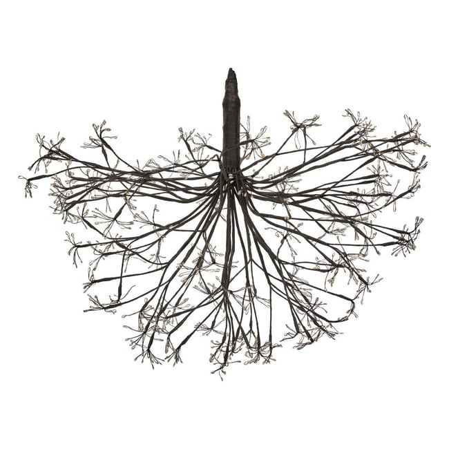 Décoration extérieure boule de Noël fleur lumineuse métal 1080 LED D60 cm Couleur noir <span itemprop=
