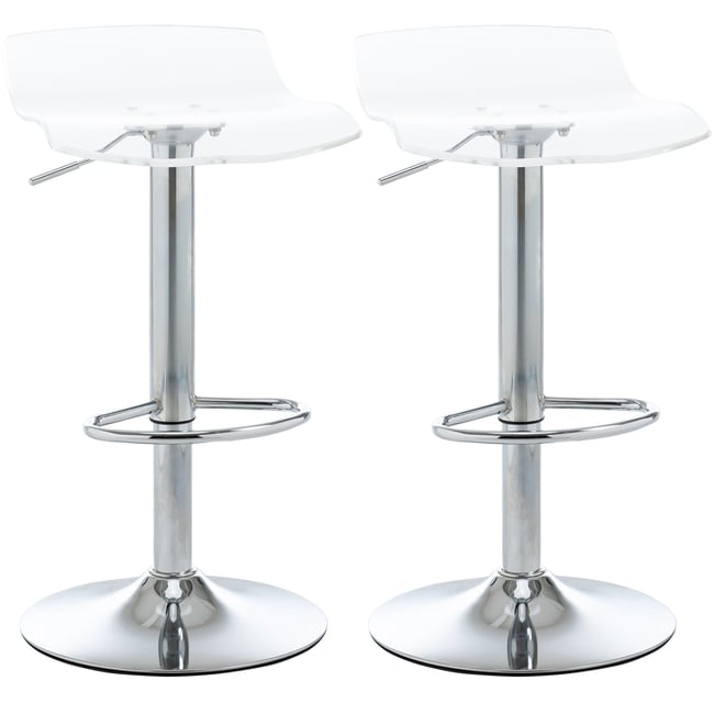 Tabouret de bar Acier Transparent Couleur transparent, argenté <span itemprop=