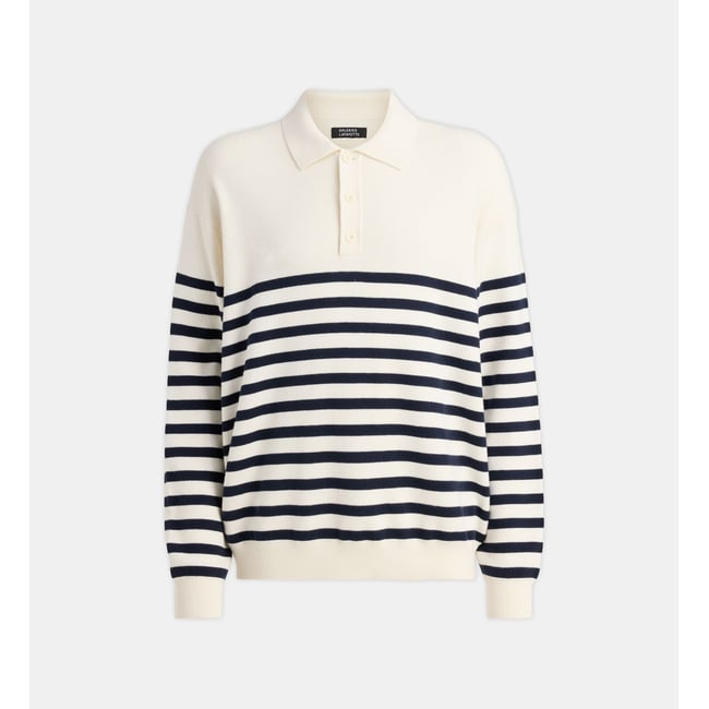Pull polo tolarin marinière coton mélangé - GALERIES LAFAYETTE