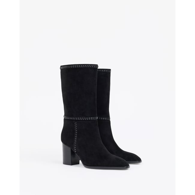 Bottes courtes en daim à talon bloc COLETTE - MI MAI
