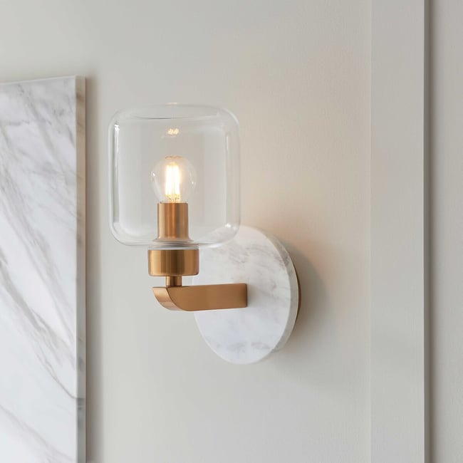 Torro Marble Wall Light, white, ÉDITÉ