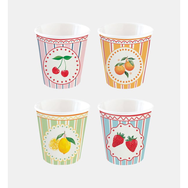 Coffret 4 gobelets Couleur multicolore <span itemprop=