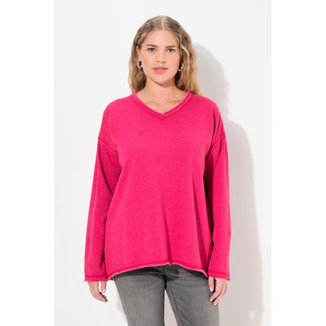 Sweat-shirt oversize rose rouge <span itemprop=