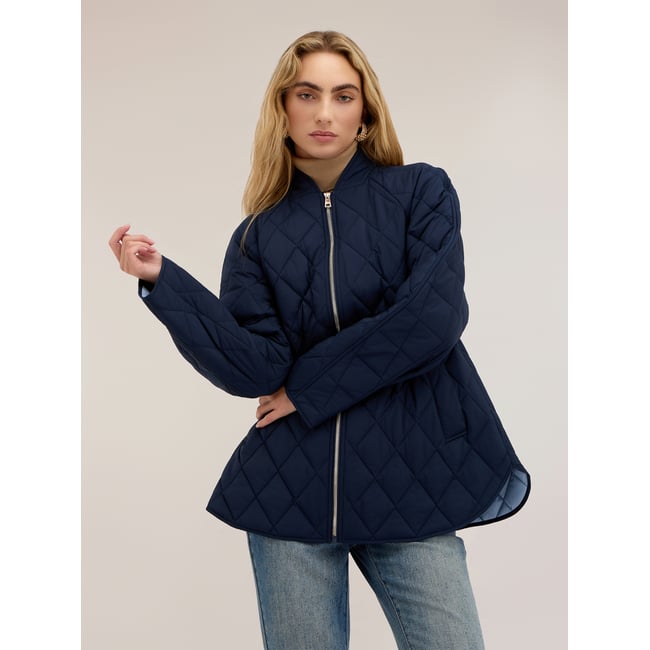 Doudoune légère avec doublure contrastante bleu <span itemprop=
