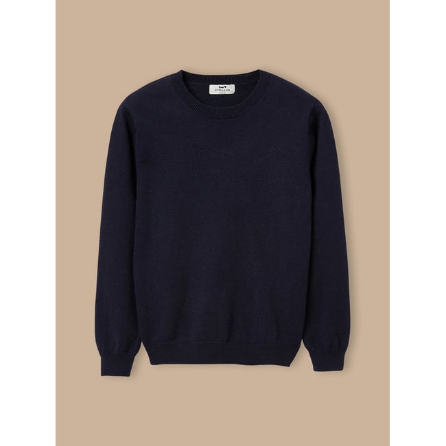 Pull col rond marine <span itemprop=