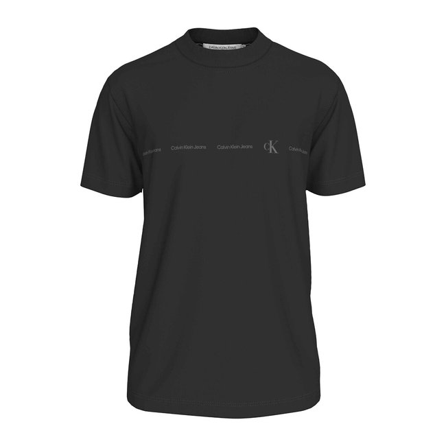 T-Shirt mit rundem Ausschnitt und Logo schwarz <span itemprop=
