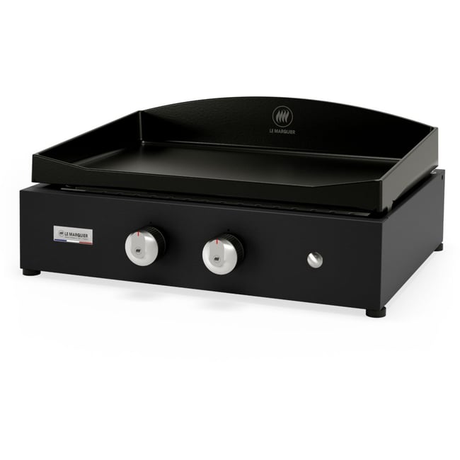 Plancha gaz Vintage Pure 260 noir 2 brûleurs à poser, 60x40 cm noir <span itemprop=