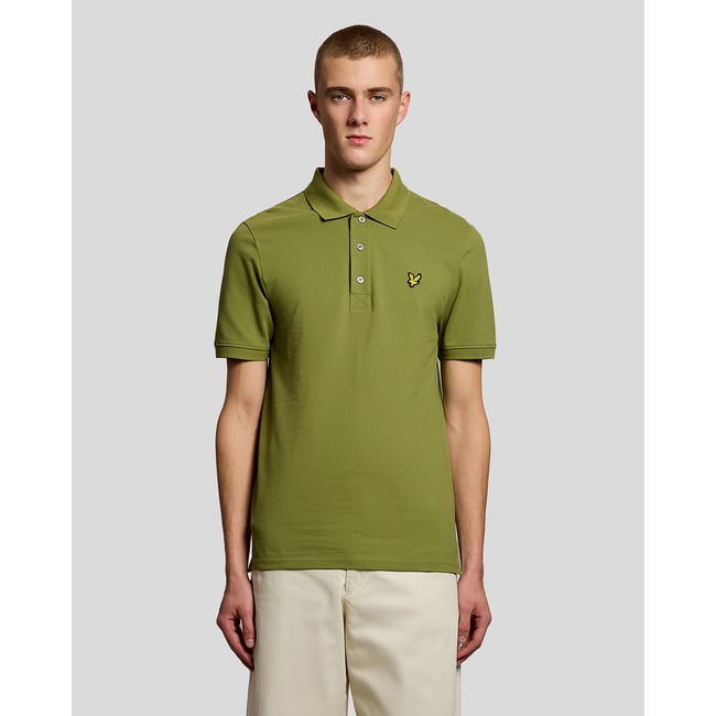 Polo en coton vert arbuste <span itemprop=