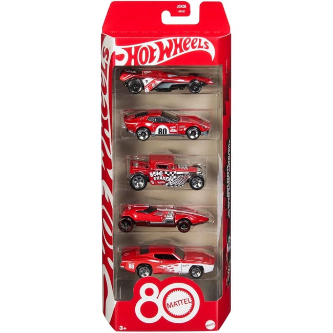 Hot Wheels-Coffret De 5 Véhicules rouge <span itemprop=