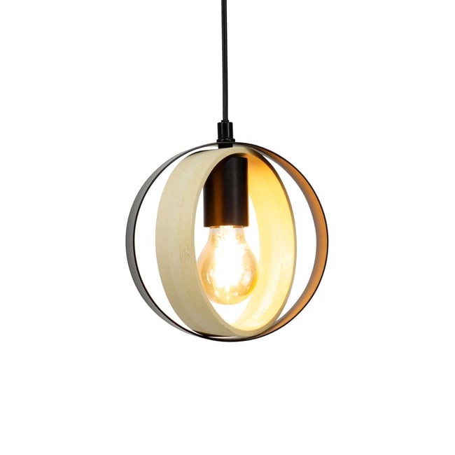Suspension en bambou et métal, ARABEL Couleur naturel <span itemprop=
